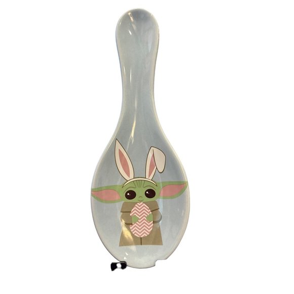 Disney Star Wars Grogu Baby Yoda Spoon Rest Blue Green Bunny Ears Kitchen - Picture 1 of 4